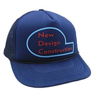 The Sportsman Vintage Snapback Trucker Hat Blue New Design Construction Logo